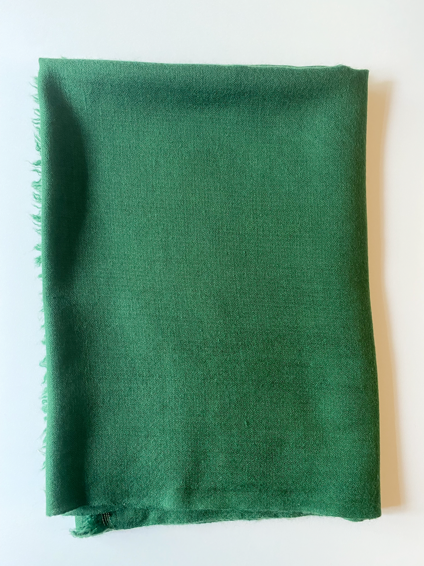 Green handmade Laal's diamond weave "Eye of the Nightingale" Thick Weave Pashmina Stole.