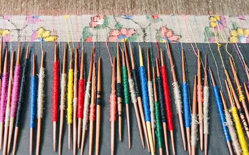 Kaani shawl in making by artisans in Kashmir