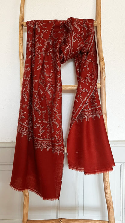 Pashmina Stole with Sozni Jaalidar Embroidery