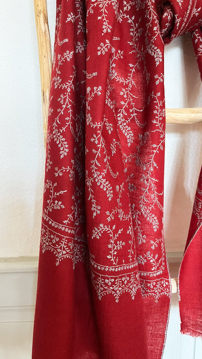 Pashmina Stole with Sozni Jaalidar Embroidery