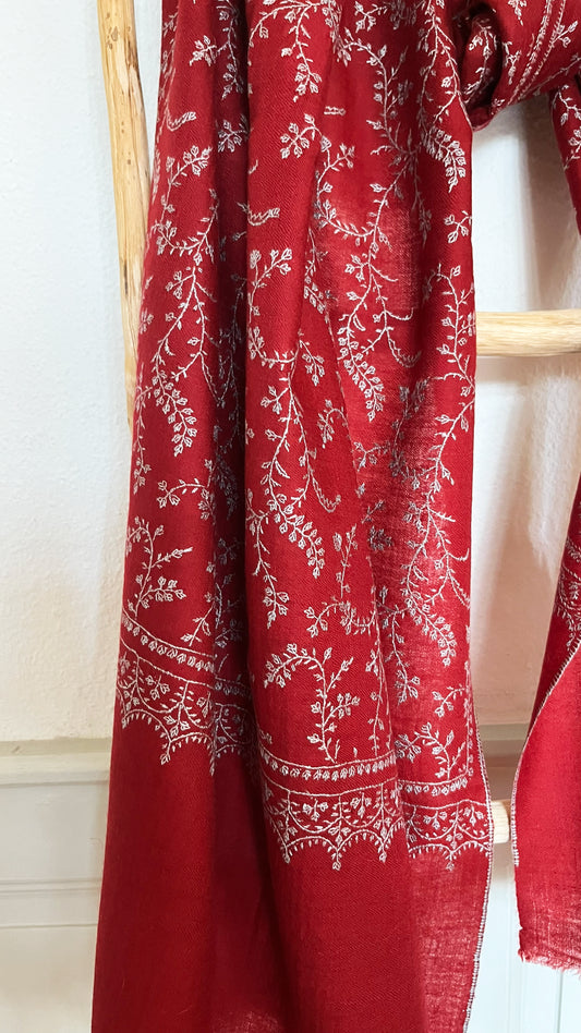 Pashmina Stole with Sozni Jaalidar Embroidery