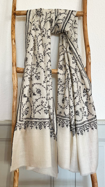 Pashmina Stole with Sozni Jaalidar Embroidery