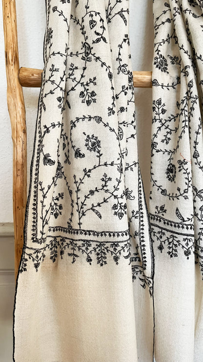 Pashmina Stole with Sozni Jaalidar Embroidery